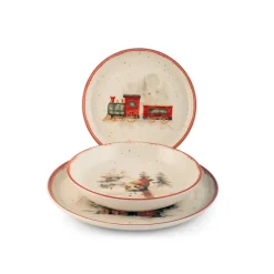 H&H Nordic Santa Express Servizio Piatti In Stoneware Set 18 Pz