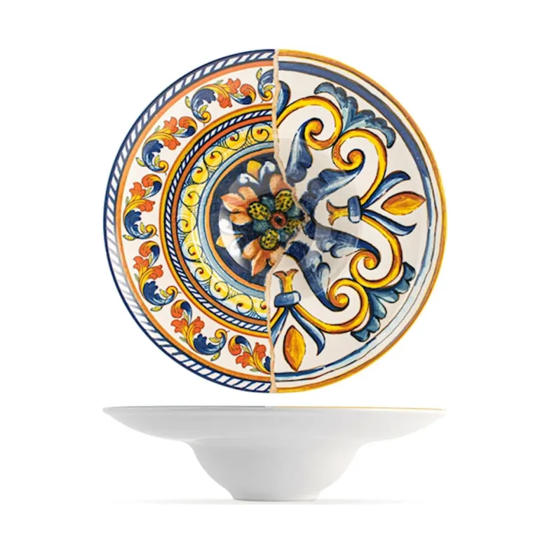 H&H Positano Piatto Fondo Pastabowl In Stoneware Set 6 Pz