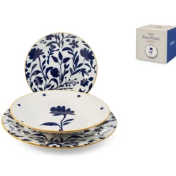 H&H Royal Petals Servizio Piatti In Porcellana - Set 18 Pz