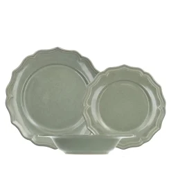 H&H Sinfonia Servizio Piatti In Stoneware - Set 18 Pz