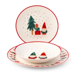 H&H Tiny World Servizio Piatti In Porcellana - Set 18 Pz