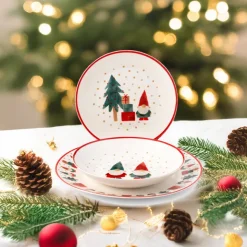 H&H Tiny World Servizio Piatti In Porcellana - Set 18 Pz