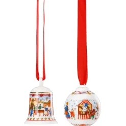 Hutschenreuther Mercatino di Natale Decori Natalizi In Porcellana - Set 2 Pz