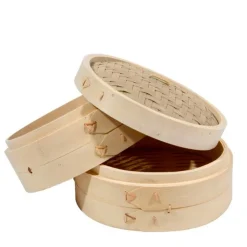 Ilsa Cuocivapore A 2 Ripiani In Bamboo Con Coperchio