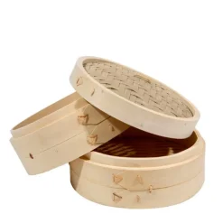 Ilsa Cuocivapore A 2 Ripiani In Bamboo Con Coperchio
