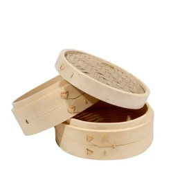 Ilsa Cuocivapore A 2 Ripiani In Bamboo Con Coperchio