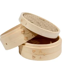 Ilsa Cuocivapore A 2 Ripiani In Bamboo Con Coperchio