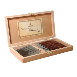 Laguiole Coltello Bistecca In Acciaio Inox: - Pakkawood - Set 6 Pz