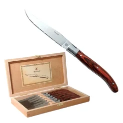 Laguiole Coltello Bistecca In Acciaio Inox: - Pakkawood - Set 6 Pz