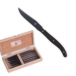 Laguiole Coltello Bistecca In Acciaio Inox - Wengè - Set 6 Pz