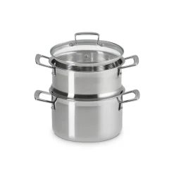 Le Creuset Acciaio Inox Casseruola Alta Con Vaporiera In Acciaio Inox