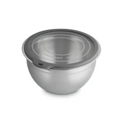 Le Creuset Acciaio Inox Ciotola per Impasto In Acciaio Inox Con Coperchio in Vetro e Bordo In Silicone
