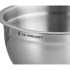 Le Creuset Acciaio Inox Ciotola per Impasto In Acciaio Inox Con Coperchio in Vetro e Bordo In Silicone