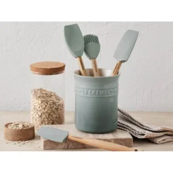 Le Creuset Craft Evolution Set Spatole Cucina In Silicone Con Contenitore In Gres Vetrificato Set 5 Pz