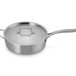 Le Creuset Essential Acciaio Inox Padella Alta Sautè Con Coperchio e Manico Lungo In Acciaio Inox