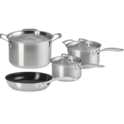 Le Creuset Inox Essential Set Pentole e Padelle In Acciaio Inox Set 4 Pz