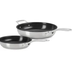 Le Creuset Inox Essential Set Padelle Basse In Acciaio Inox Set 2 Pz