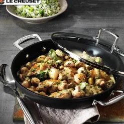 Le Creuset Les Forgées Tegame Basso Antiaderente In Alluminio Con Coperchio