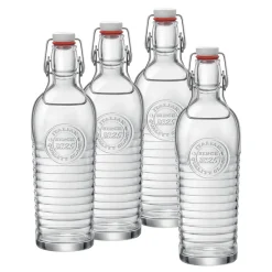 1.2 Litri - Bormioli Rocco Officina 1825 Bottiglia in Vetro - Set 4 Pezzi