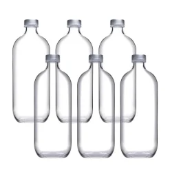 1.1 Litri - Pasabahce Iconic Bottiglia Acqua in Vetro - Set 6 Pezzi
