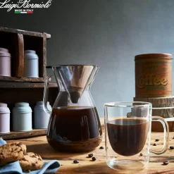 1 Litro - Bormioli Luigi Thermic Glass Caffettiera Con Filtro in Vetro Borosilicato