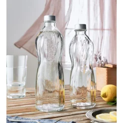1 Litro - Bormioli Rocco Aqua Bottiglia Acqua in Vetro - Set 6 Pezzi