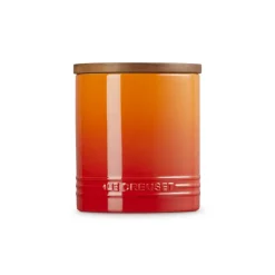 1.1 L - Le Creuset Evolution Barattolo In Gres Vetrificato Con Coperchio In Legno