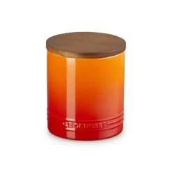 1.1 L - Le Creuset Evolution Barattolo In Gres Vetrificato Con Coperchio In Legno
