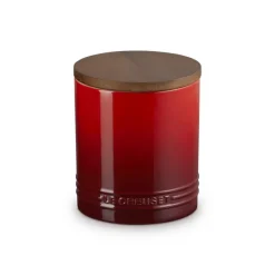 1.1 L - Le Creuset Evolution Barattolo In Gres Vetrificato Con Coperchio In Legno