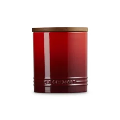 1.1 L - Le Creuset Evolution Barattolo In Gres Vetrificato Con Coperchio In Legno