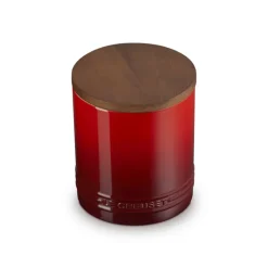 1.1 L - Le Creuset Evolution Barattolo In Gres Vetrificato Con Coperchio In Legno
