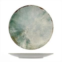 Mesa Ceramics Matcha Piatto Piano Coupe Decorato In Gres porcellanato Set 6 Pz
