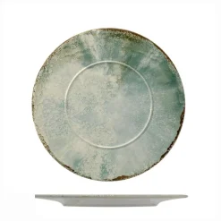 Mesa Ceramics Matcha Piatto Piano Con Falda Decorato In Gres porcellanato Set 6 Pz