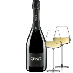 Metodo Classico Trento DOC Cantina Cenci Trentino - Set 2 Calici Italesse Etoile Sparkle 48 cl