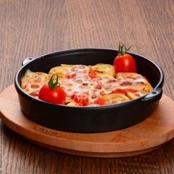 Paderno Casseruola Rotonda In Ghisa Con Supporto In Legno