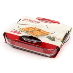 Pasabahce Borcam Set Pirofile Quadrate In Vetro Borosilicato - Set 2 Pz