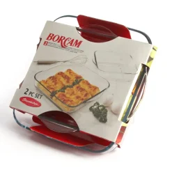 Pasabahce Borcam Set Pirofile Quadrate In Vetro Borosilicato - Set 2 Pz