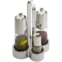 Pintinox Bella Set Condimenti In Acciaio Inox - Vetro - Set 4 Pz