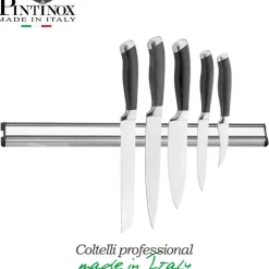 Pintinox Professionali Coltelli Con Ceppo In Acciaio Inox - Set 6 Pz