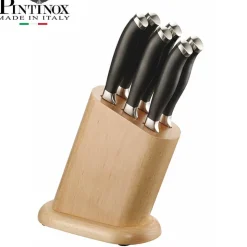 Pintinox Professionali Coltelli Con Ceppo In Acciaio Inox - Set 6 Pz