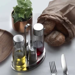 Pintinox Taste Set Condimenti In Acciaio Inox - Vetro - Set 4 Pz