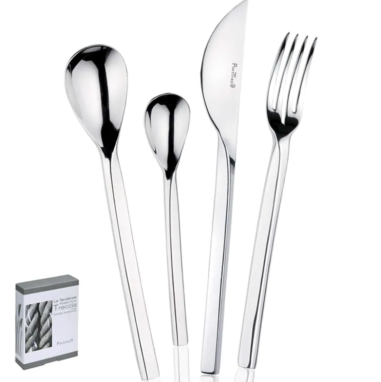 Pintinox Treccia Servizio Posate In Acciaio Inox Forgiato - Set 24 Pz