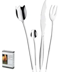 Pintinox Tulipani Extra Servizio Posate In Acciaio Inox - Set 24 Pz