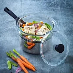Pyrex Classic Cestello Vapore Con Coperchio In Vetro Borosilicato