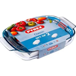 Pyrex Classic Pirofila Rettangolare In Vetro Borosilicato - Set 2 Pz