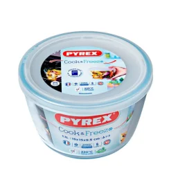 Pyrex Cook & Freeze Contenitore Per Alimenti Rotondo In Vetro Borosilicato