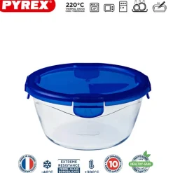 Pyrex Cook & Go Contenitore Per Alimenti Ermetico Rotondo In Vetro Borosilicato