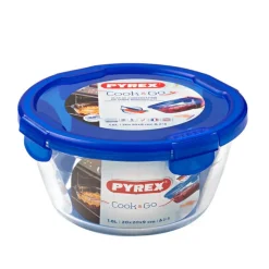 Pyrex Cook & Go Contenitore Per Alimenti Ermetico Rotondo In Vetro Borosilicato