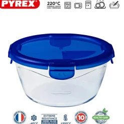 Pyrex Cook & Go Contenitore Per Alimenti Ermetico Rotondo In Vetro Borosilicato