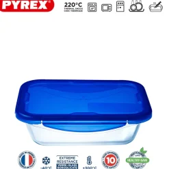 Pyrex Cook & Go Contenitore Per Alimenti Ermetico Rettangolare In Vetro Borosilicato